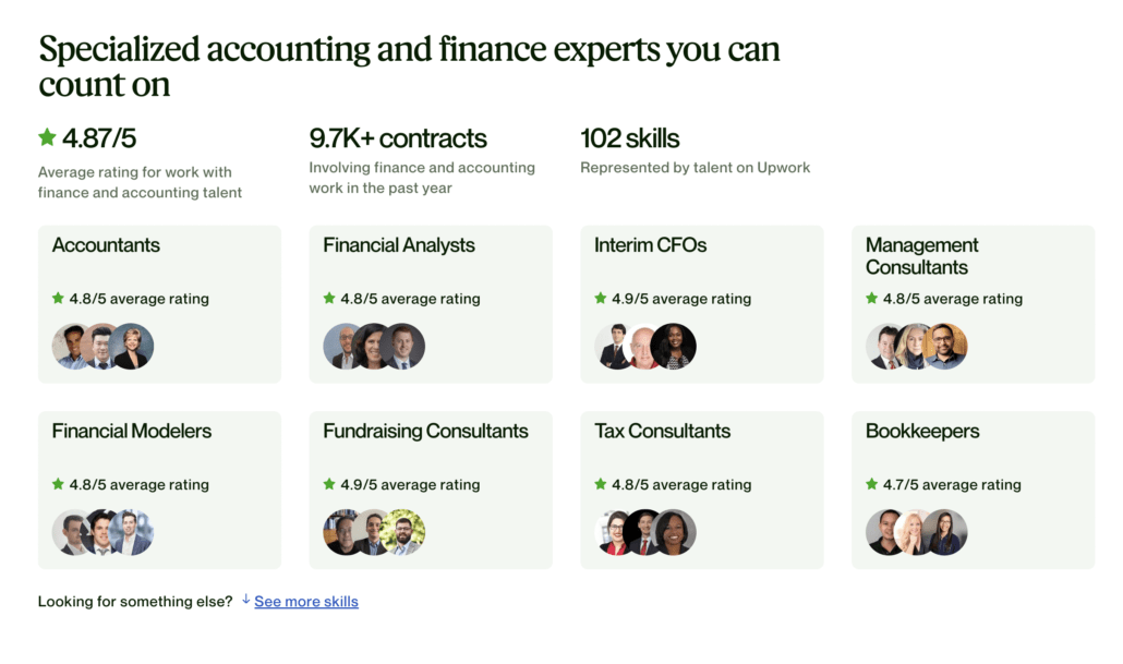 Upwork for fractional and interim CFOs